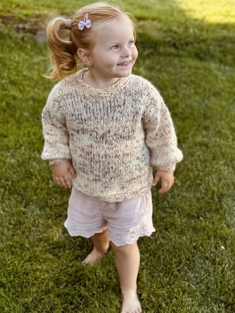 Smoothie genser, junior. Garnpakke.