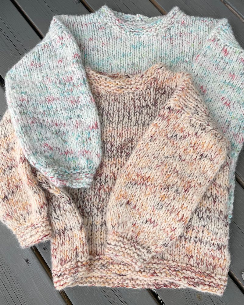 Smoothie genser, junior. Garnpakke.